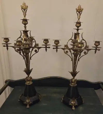 Antique Pair of  French Napoleon III Candelabra 19th Century, View more