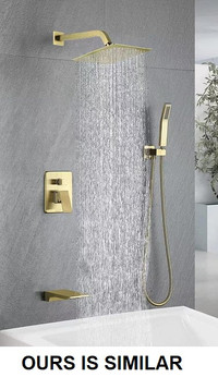 RAINFALL SHOWER SYSTEM WITH SHOWER WAND - GOLD