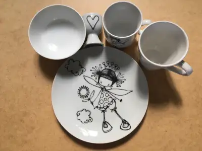 Ceramic dish set for painting, View more