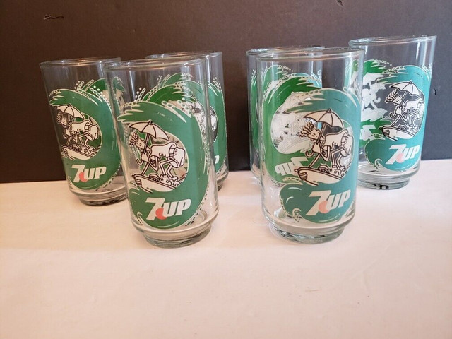 Ensemble de verre 7UP dans Art et objets de collection  à Longueuil/Rive Sud