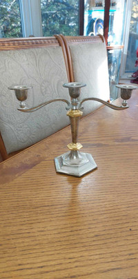 Beautiful vintage  8" silver paled candle holder