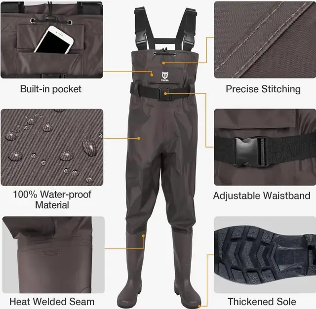 TideWe Waterproof Bootfoot Waders for Men and Women in Other in Calgary - Image 5
