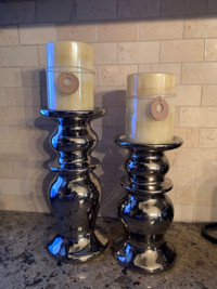 Urban Barn pair of Candle Holders 10” and 8”