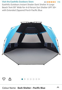 Easthill Outdoors Instant Shader Dark Shelter X-Large Beach Tent