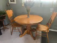 Real oak table and chair set 