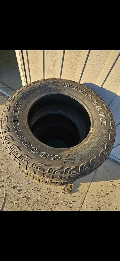 265/70R18 TWO TIRES ONLY Goodyear Wrangler All Weather Great condition! Got probably 60% to 70% give...