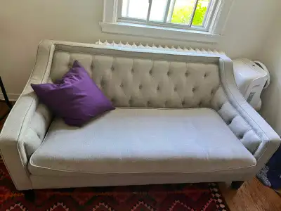 Structube grey love seat sofa, View more