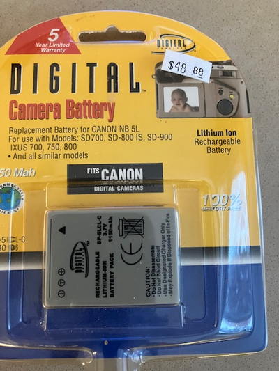 Canon NB 5L Lithium Ion Camera Battery, View more