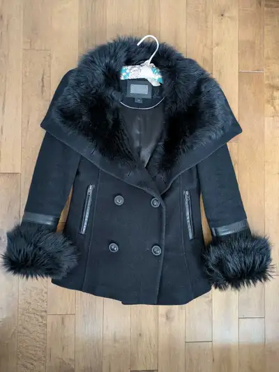 MACKAGE wool, cashmere, shearling coat retails for $1500+tax, View more