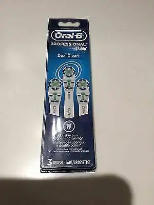 Paquet scellé de 3 brossettes de rechange Dual Clean pour brosse à dent électrique de marque Oral-B....