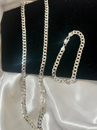 925 sterling silver necklace and bracelet 