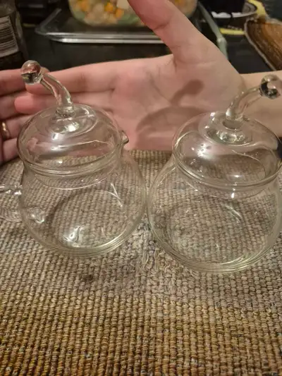 Antique and very delicate glass, Glass Cream & Sugar Set, View more