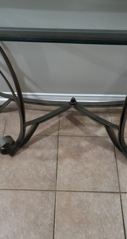 Elegant console table scrolled cast iron base in Other Tables in Ottawa - Image 3