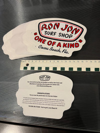 Ron Jon surf shop stickers - 6”x4”