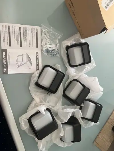 Illuminate your outdoor space with this set of six. new solar fence lights, designed to add both amb...