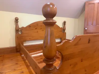 Solid wood king size bed frame, View more