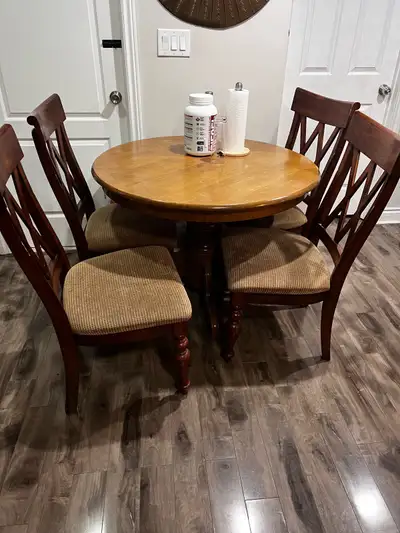 Adjustable table with 4 chairs…, View more