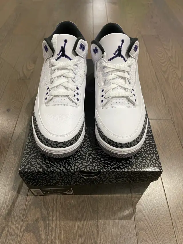 DS Nike Jordan 3, Dark Iris, size 10.5 in Men's Shoes in City of Toronto - Image 5