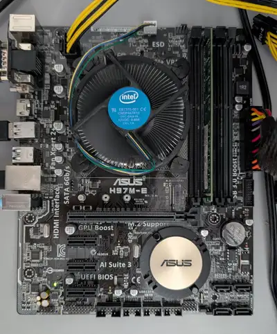 Asus H97M-E motherboard with 8GB DDR 3 & Intel i5-4460 CPU, View more