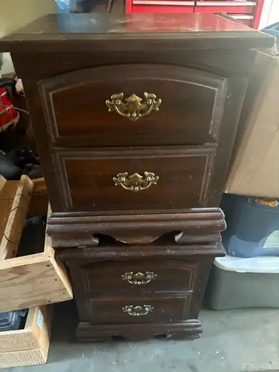 Two Wooden Nightstands, View more