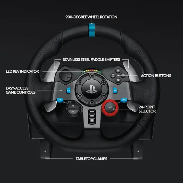 Logitech G29 Driving Force Racing Wheel and Floor Pedals in PC Games in City of Montréal - Image 7