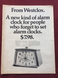 1969 Westclox Alarm-O-Matic Original Ad