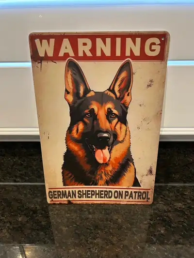 German Shepherd on Patrol Metal Sign , View more