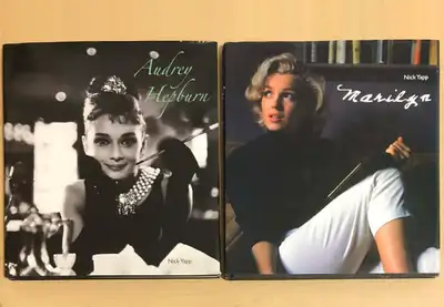 Marilyn Monroe Audrey Hepburn hardcover books $15 each, View more