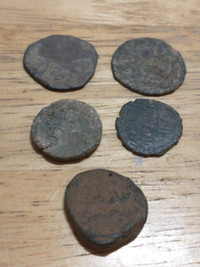 Five medieval Islamic coins, unattributed