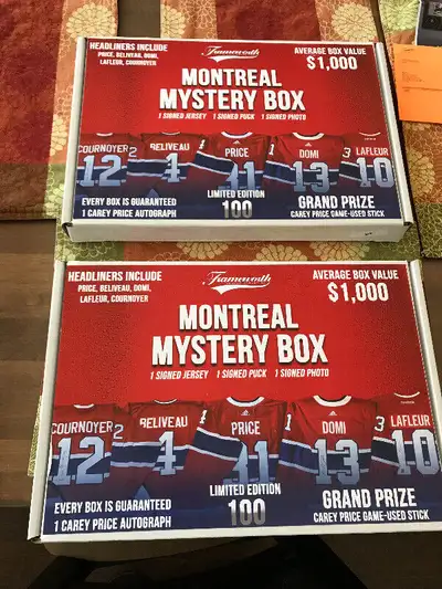 2 FRAMEWORTH MYSTERY BOXES MONTREAL CANADIENS 100 ONLY, View more
