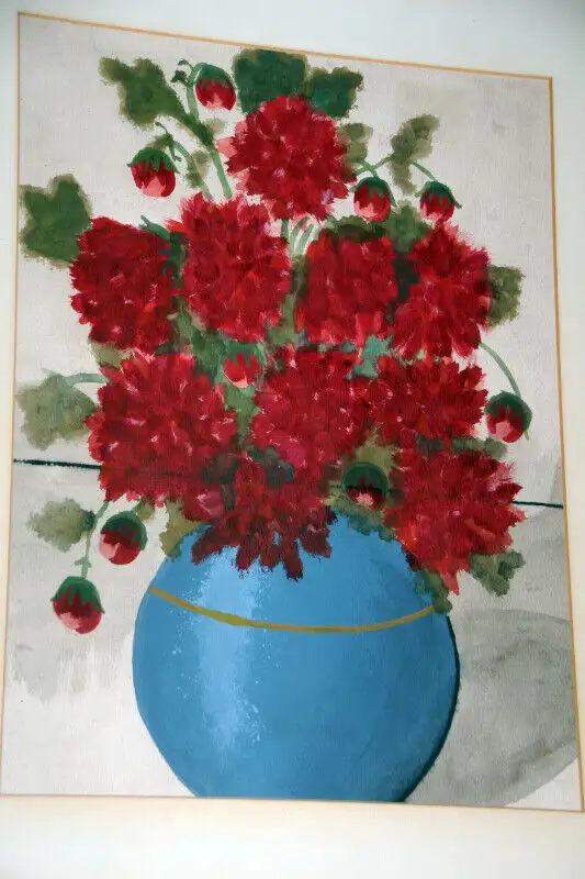 Vintage Framed Floral Watercolour by Manitoba Artist in Arts & Collectibles in Winnipeg - Image 2