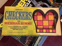 Vintage Checkers and Michigan Rummy board game– jim