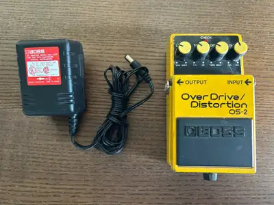 Boss OS-2 Overdrive/Distortion Pedal with 9V Power Adapter, View more