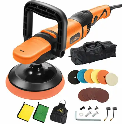 Shine-Jack 2:1 Dual Polisher Car& Buffer Polisher 1200W Dual Action Polisher with 6 Variable Speed L...