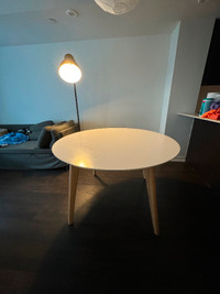 Structube contemporary round dining table with ash wood