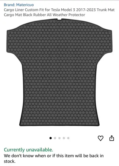 Tesla Model 3 Cargo Liner, View more