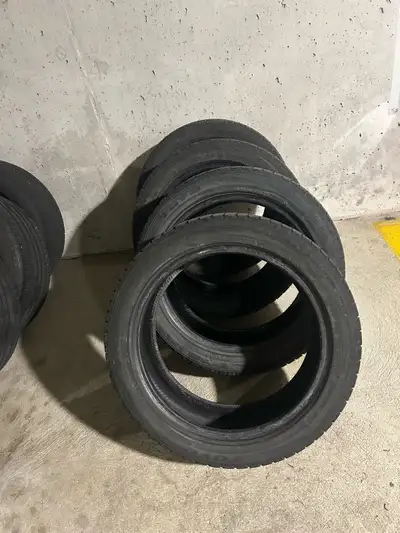 Have 4 winter tires. Used one season. Flat run tires for a BMW X1. Two have bubbles on side. Not cha...