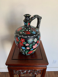 "Hungarian" Hand Painted Water Jug Pitcher Vase