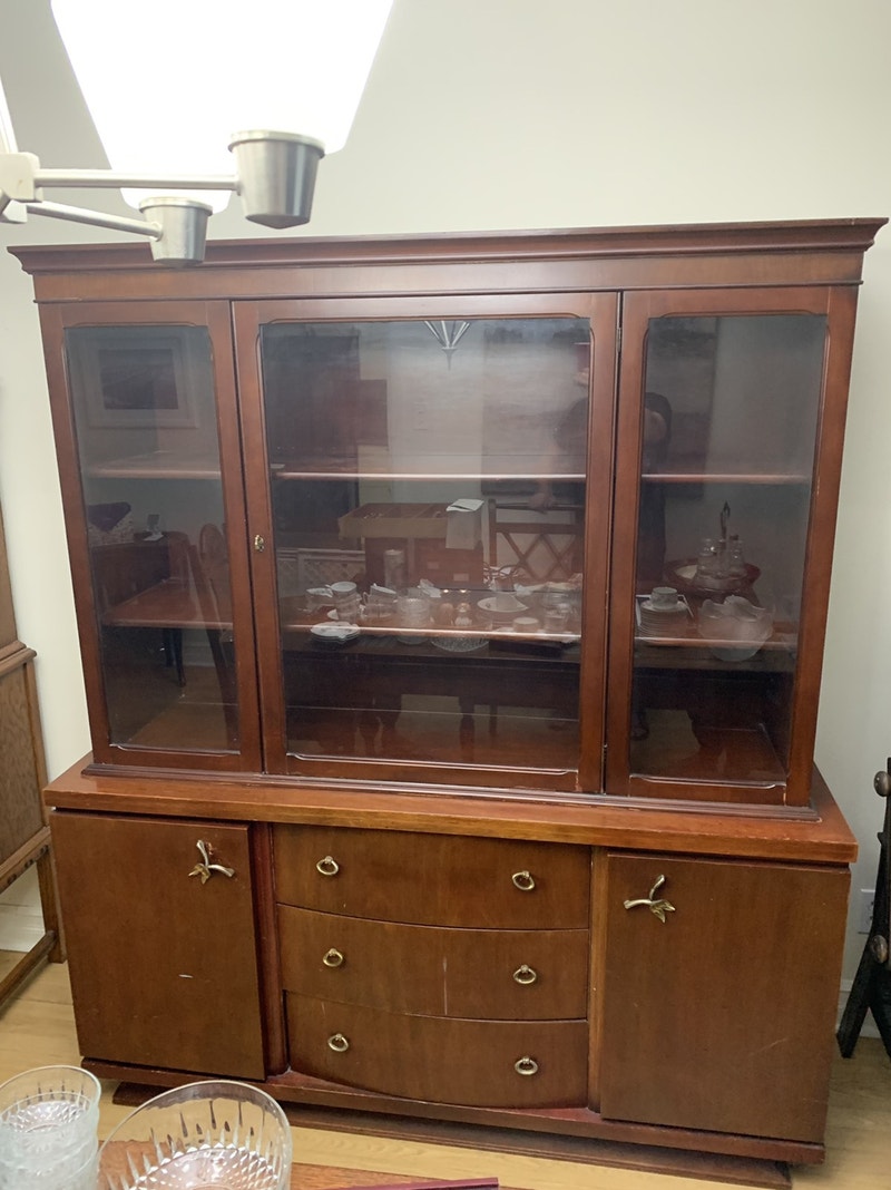 2 piece hutch & top glass display 125 each 200 both