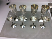 SILVER  CHAMPAGNE AND  CORDIAL  FLUTES
