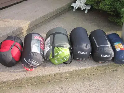 Six (6) Sleeping Bags with Cover Sleeves $25 each, View more
