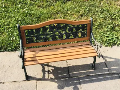 Toddler-Sized Cast Iron & Wood Garden Bench - for Little , View more