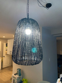 Basket weave pendant ceiling lamp