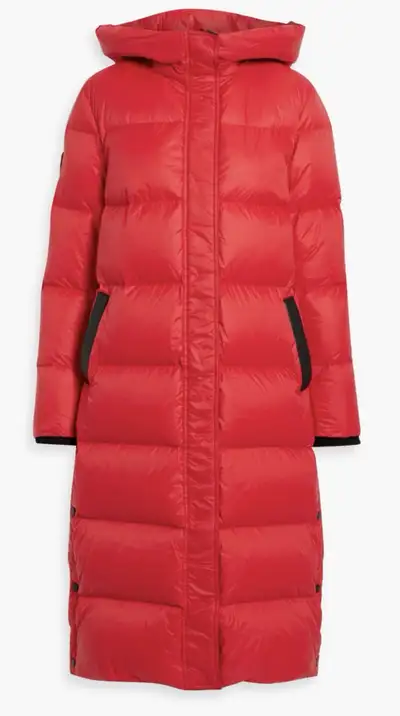 RUDSAK Women’s Red Leather-Trim Quilted Long Down Coat US14-16, View more