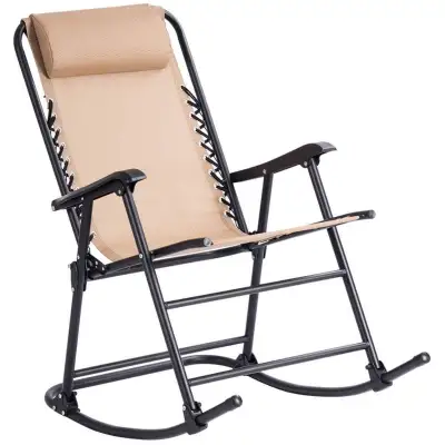 Outdoor Patio Headrest Folding Zero Gravity Rocking Chair, View more