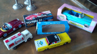 4 Metal/Tin Friction Cars, Esso, Some in Original Boxes