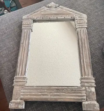 Beautiful Vintage Stressed Wood Mirror, View more