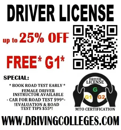 DRIVING SCHOOL G1 G2 G Oakville & area, View more