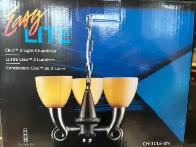 New in the box , 3 light chandelier by easy light , details in the picture, multiple available