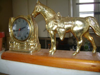ANTIQUE  ELECTRIC  HORSE  MANTLE  CLOCK